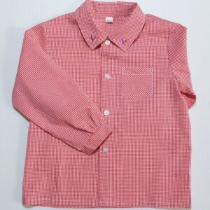 長袖チェックブラウス赤※自由購入品※(華頂短期大学附属幼稚園)